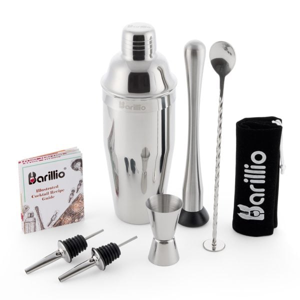 Barillio® Cocktail Shaker Set Drink Mixer (Silver)