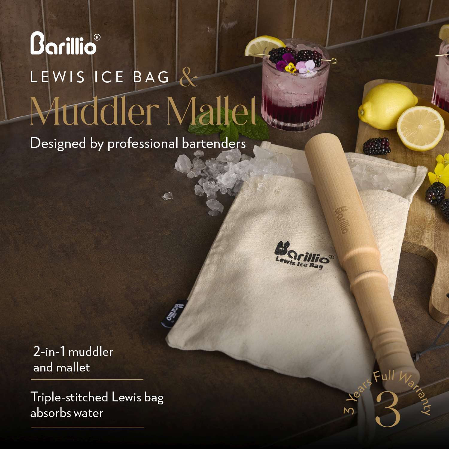 Barillio Muddler Mallet and Ice Bag Kit - Thumbnail 4