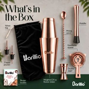 Barillio® Cocktail Shaker Set: Boston Shaker (Rose-Copper)