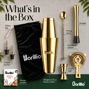 Barillio® Cocktail Shaker Set: Boston Shaker (Gold)