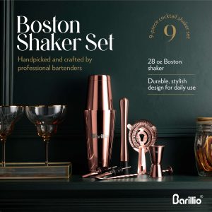 Barillio® Cocktail Shaker Set: Boston Shaker (Rose-Copper)