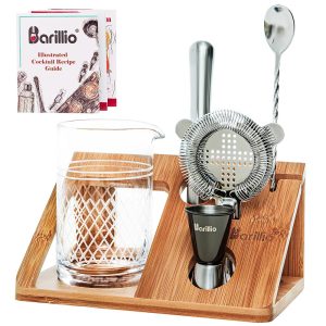 Crystal Cocktail Mixing Glass Set With Stand