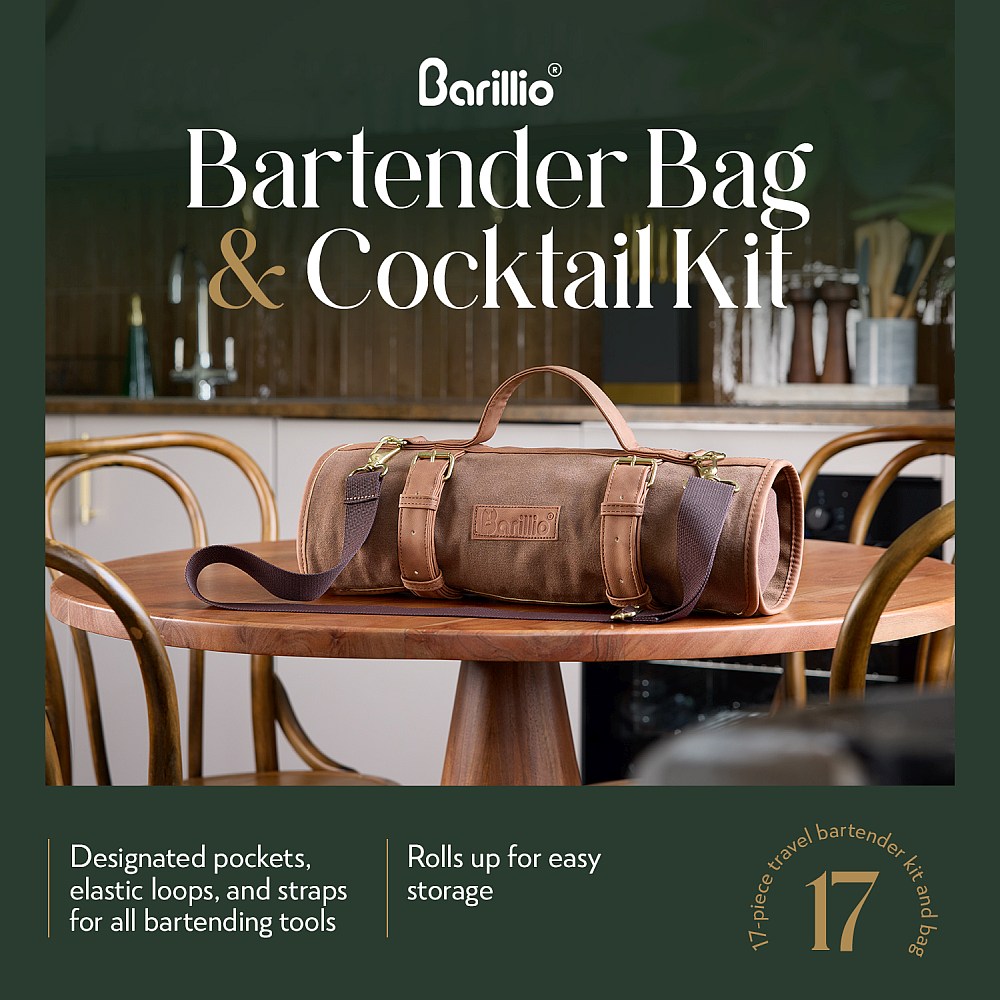 Barillio Travel Bartender Kit with Stylish Portable Bag
