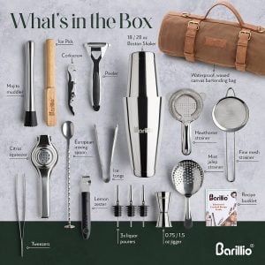 What is included with the Travel Bartender Kit With Canvas Bag