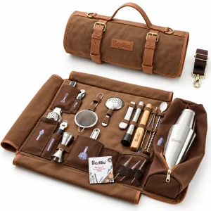 Barillio® 17-Piece Travel Bartender Kit With Waxed Canvas Bag