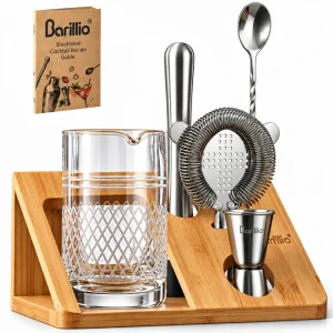 Barillio® Crystal Cocktail Mixing Glass Set With Stand