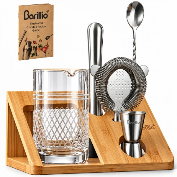 Barillio® Crystal Cocktail Mixing Glass Set With Stand