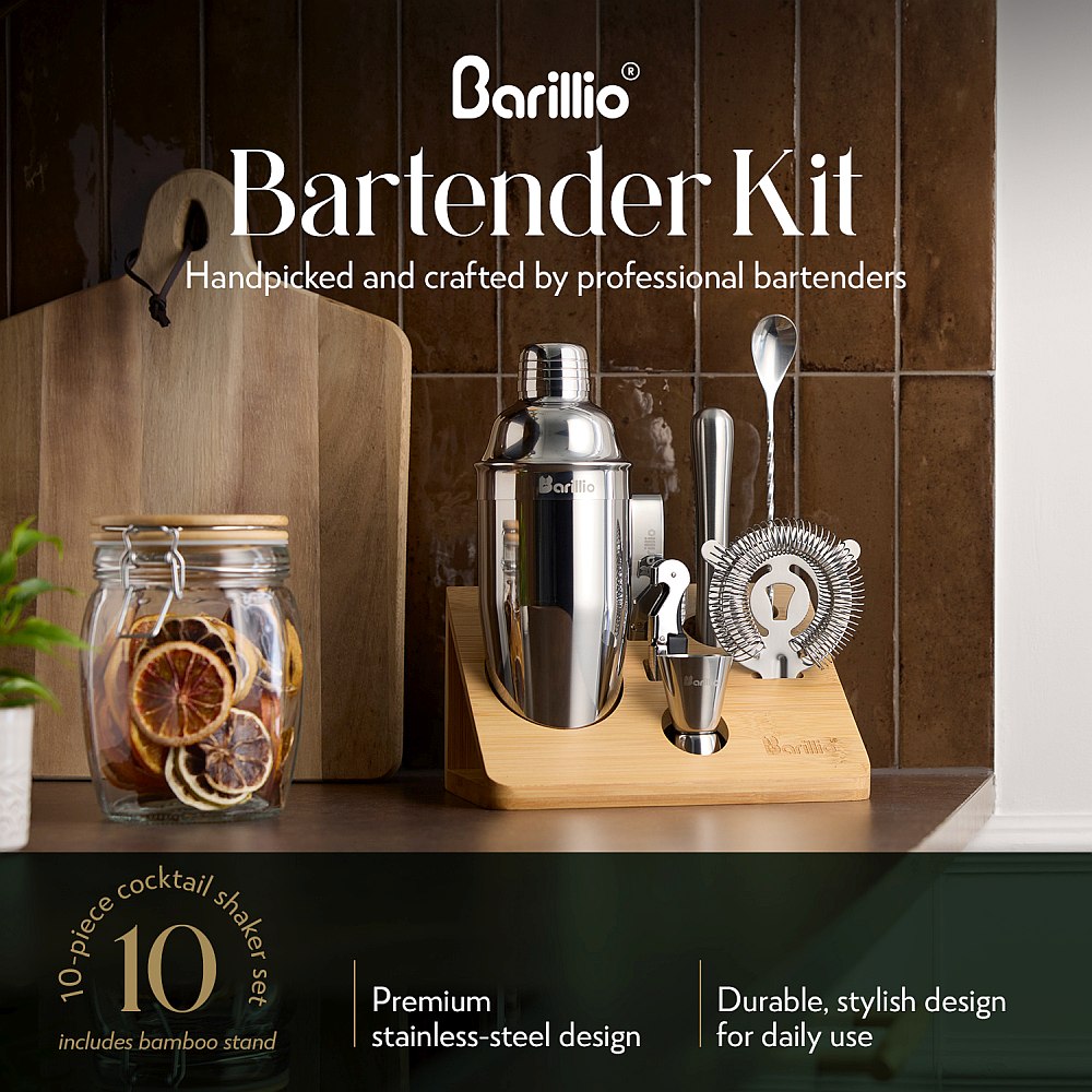 Barillio Elite Cocktail Shaker Set with Stand - Thumbnail 3