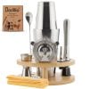 Barillio® Boston Shaker Set With Elegant Rounded Bamboo Stand