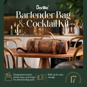 Barillio® Travel Black Bartender Kit With Canvas Bag