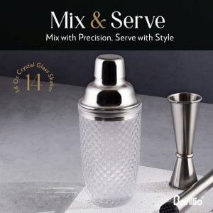 Glass Cocktail Shaker 14Oz being used to mix cocktails