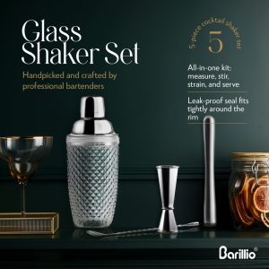 Barillio® Glass Cocktail Shaker Set 14Oz