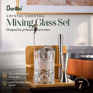 Barillio® Crystal 24Oz Cocktail Mixing Glass Set With Stand
