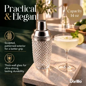 Barillio® Glass Cocktail Shaker 14Oz