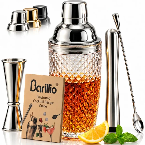 Barillio® Glass Cocktail Shaker Set 14Oz
