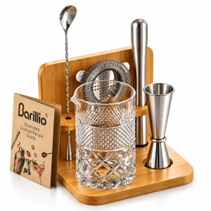 Barillio® Crystal 24Oz Cocktail Mixing Glass Set With Stand