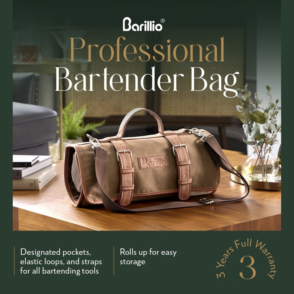 Waxed Canvas Bartender Roll Bag - Brown | Barillio®