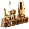 Barillio® Mixology Gold Bartender Kit With Elegant Acacia Stand