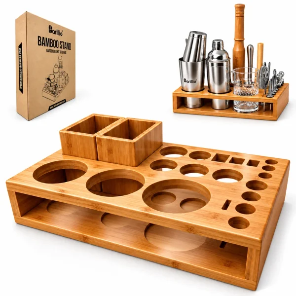 Barillio® Complete Bar Tool Set - Bamboo Stand
