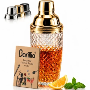 Barillio® Glass Cocktail Shaker 14Oz (Gold)